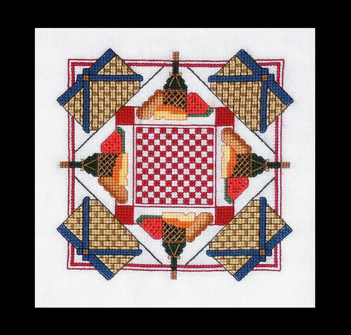 Monthly Squares: July Cross Stitch Pattern