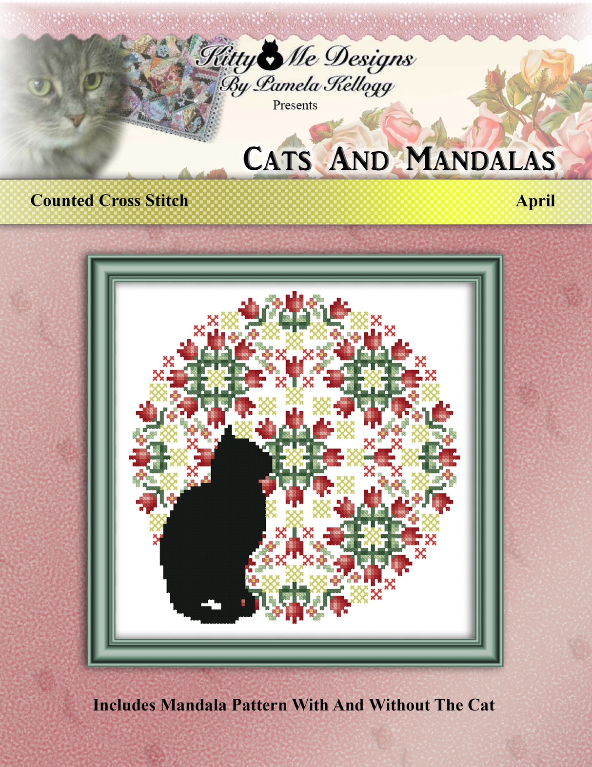 Cats And Mandalas April Cross Stitch Pattern