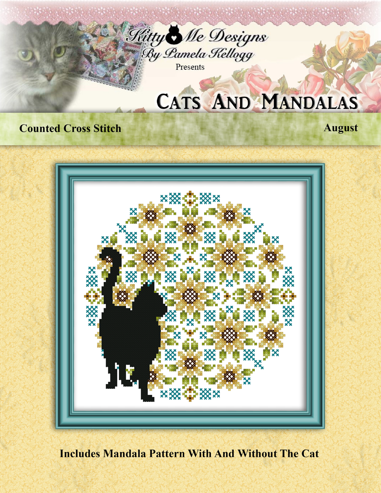Cats And Mandalas August Cross Stitch Pattern