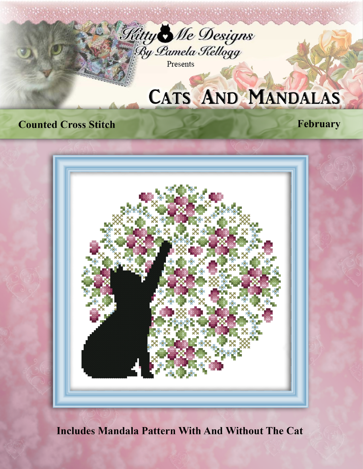 Cats And Mandalas February Cross Stitch Pattern