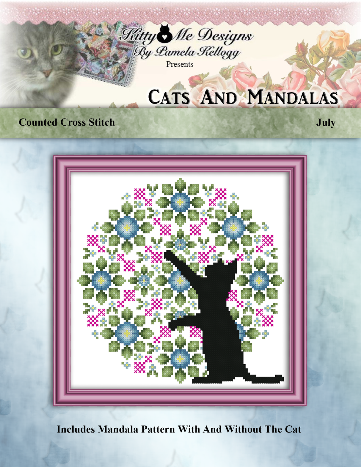 Cats And Mandalas July Cross Stitch Pattern