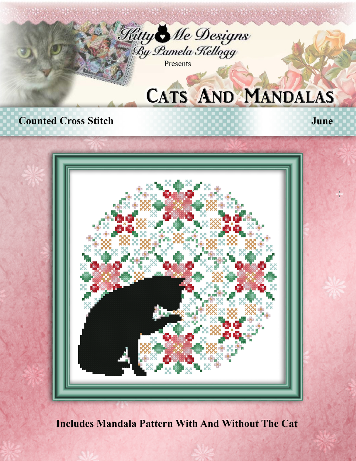 Cats And Mandalas June Cross Stitch Pattern