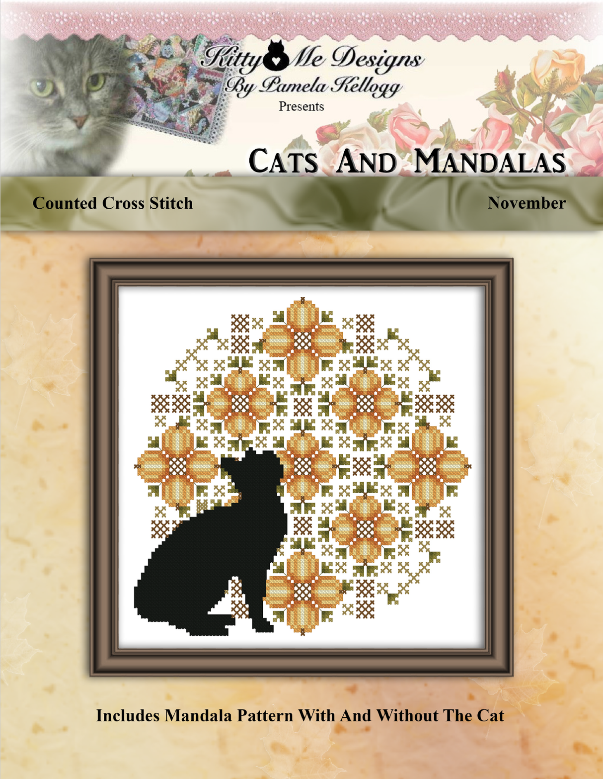 Cats And Mandalas November Cross Stitch Pattern