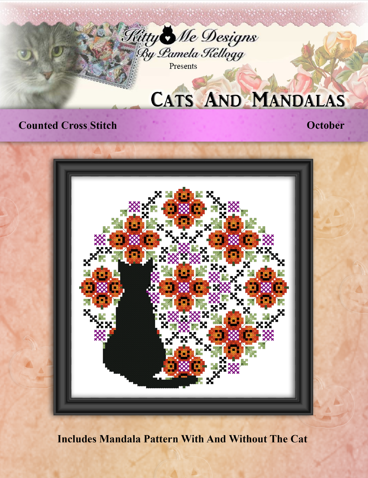 Cats And Mandalas October Cross Stitch Pattern