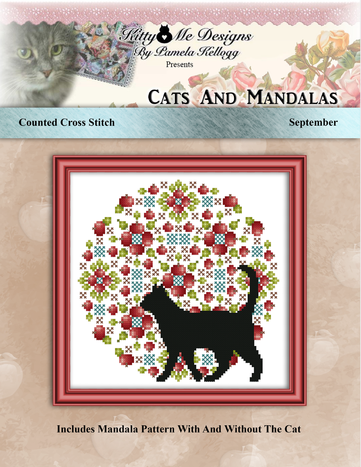 Cats And Mandalas September Cross Stitch Pattern