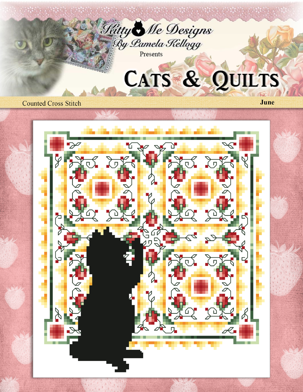 Cats and Quilts June Cross Stitch Pattern