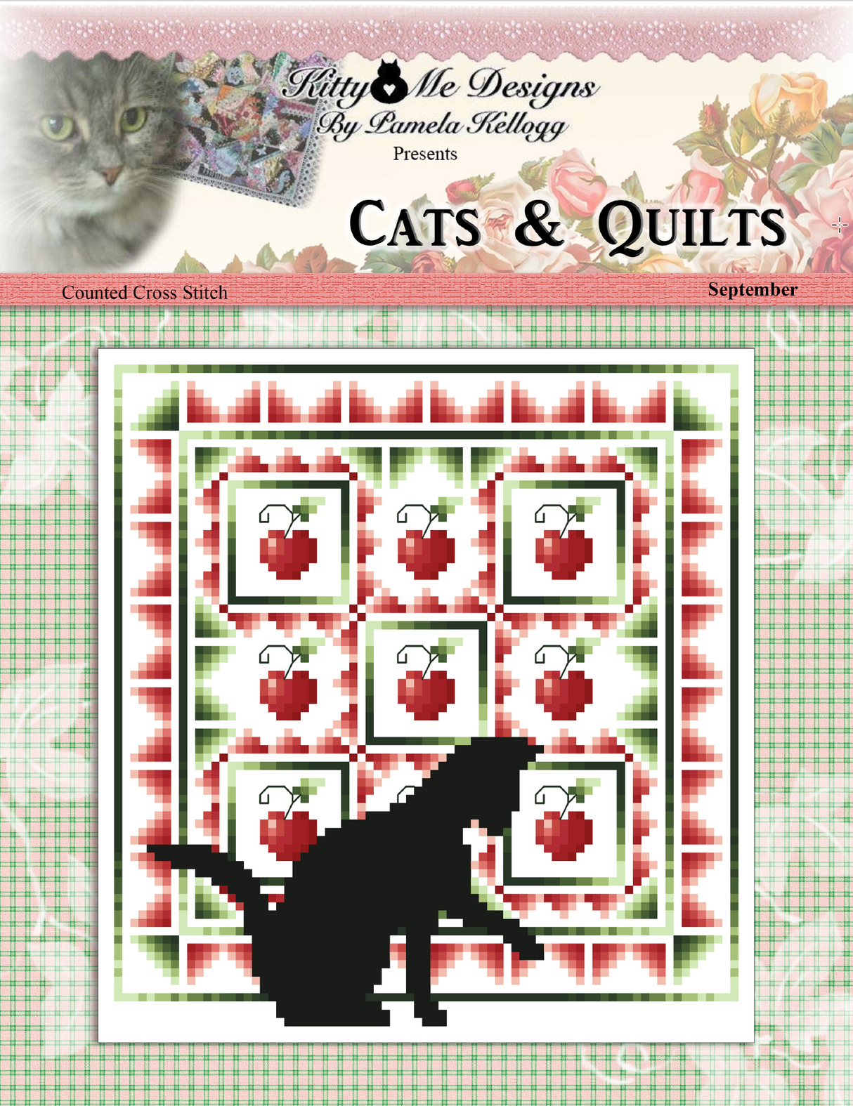 Cats and Quilts September Cross Stitch Pattern