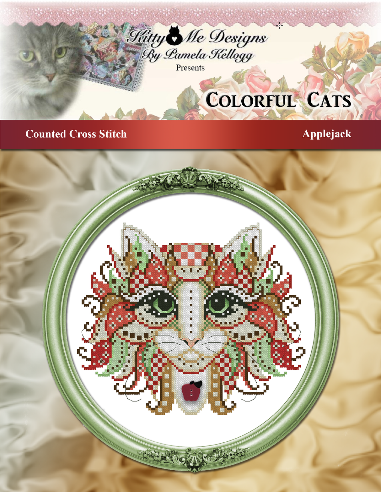 Colorful Cats Applejack Cross Stitch Pattern