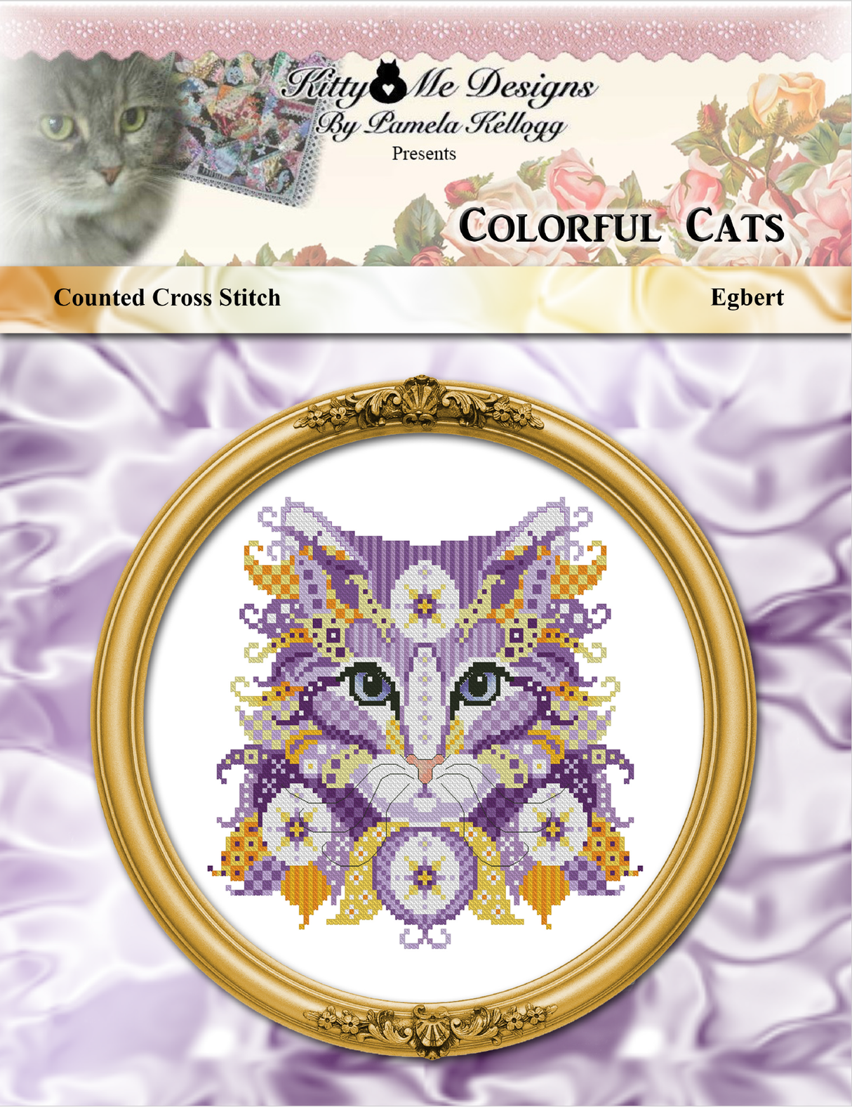 Colorful Cats Egbert Cross Stitch Pattern