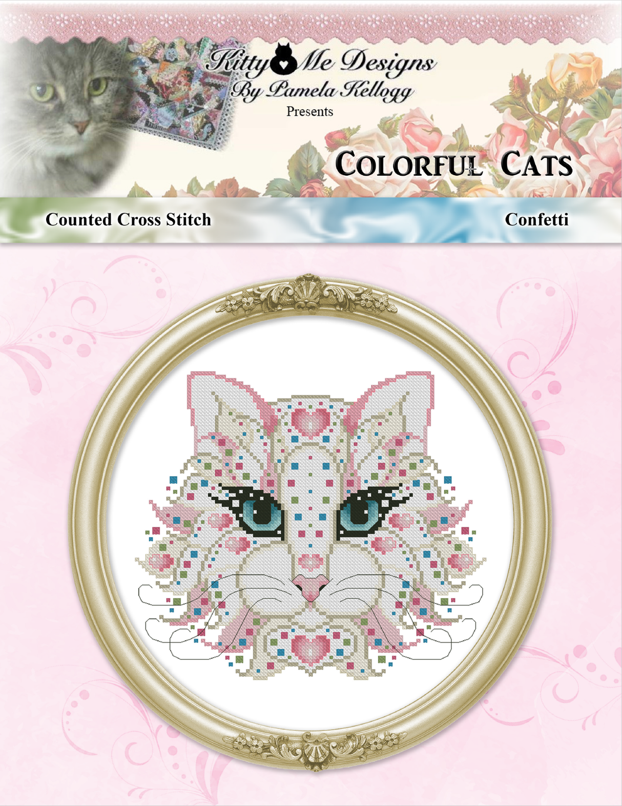 Colorful Cats Confetti Cross Stitch Pattern