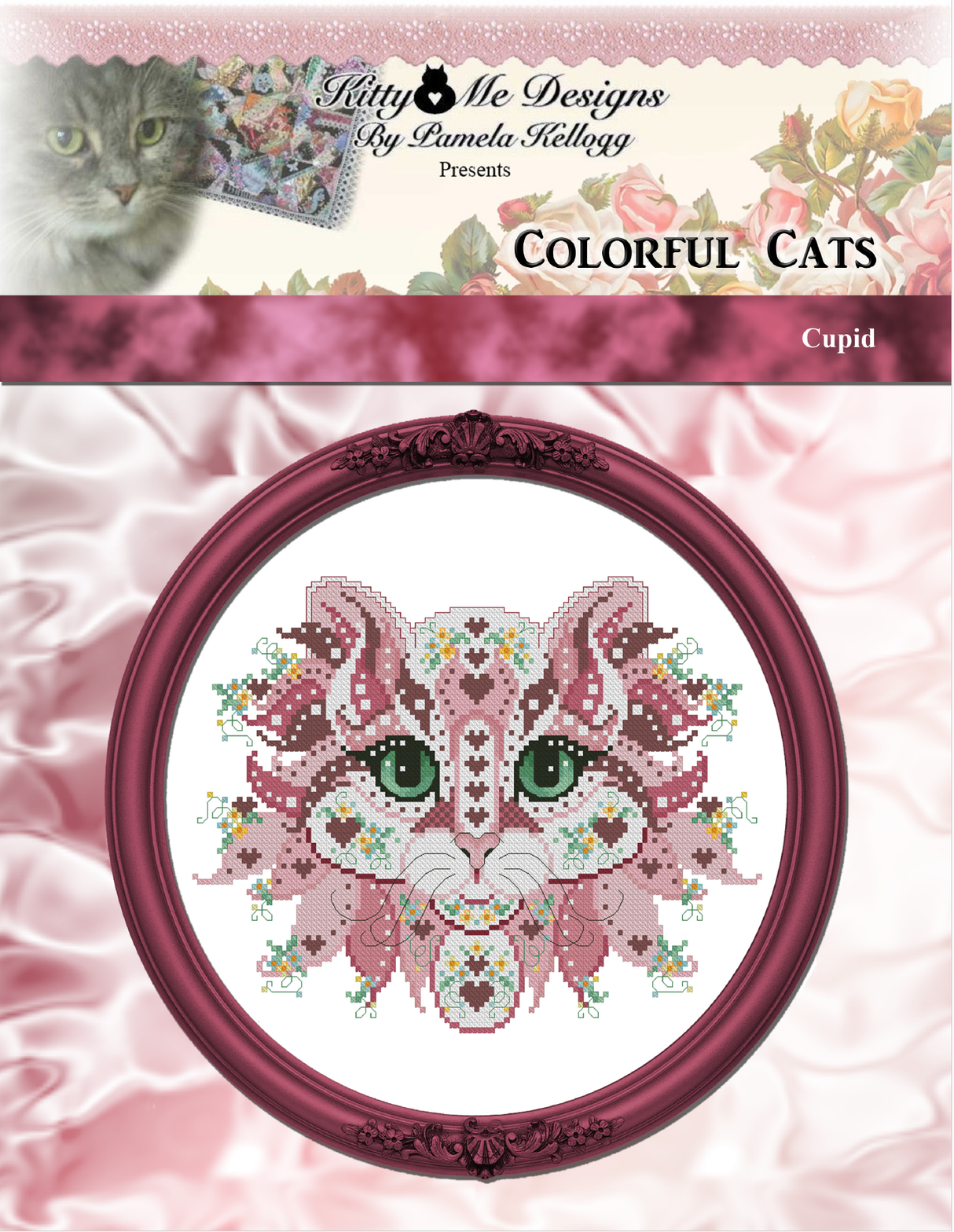 Colorful Cats Cupid Cross Stitch Pattern