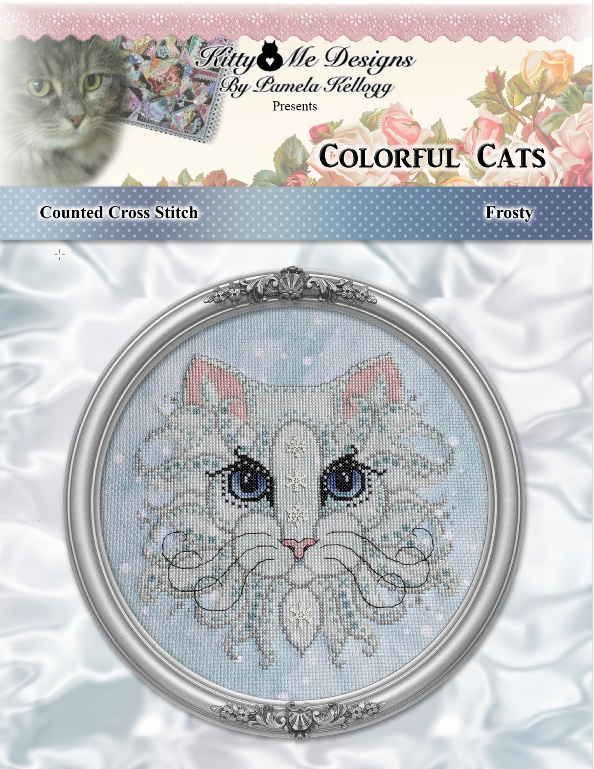 Colorful Cats Frosty Cross Stitch Pattern