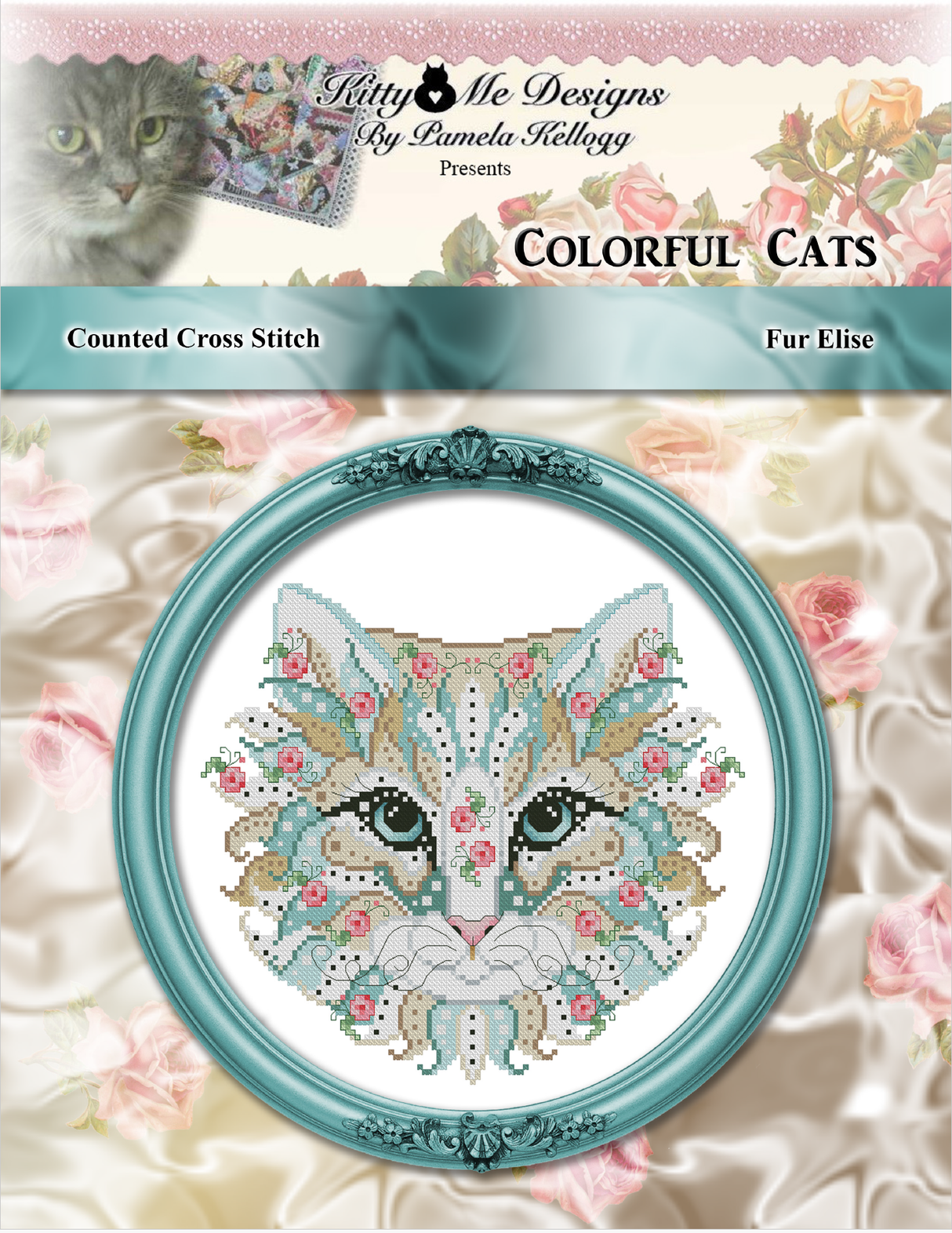 Colorful Cats Fur Elise Cross Stitch Pattern