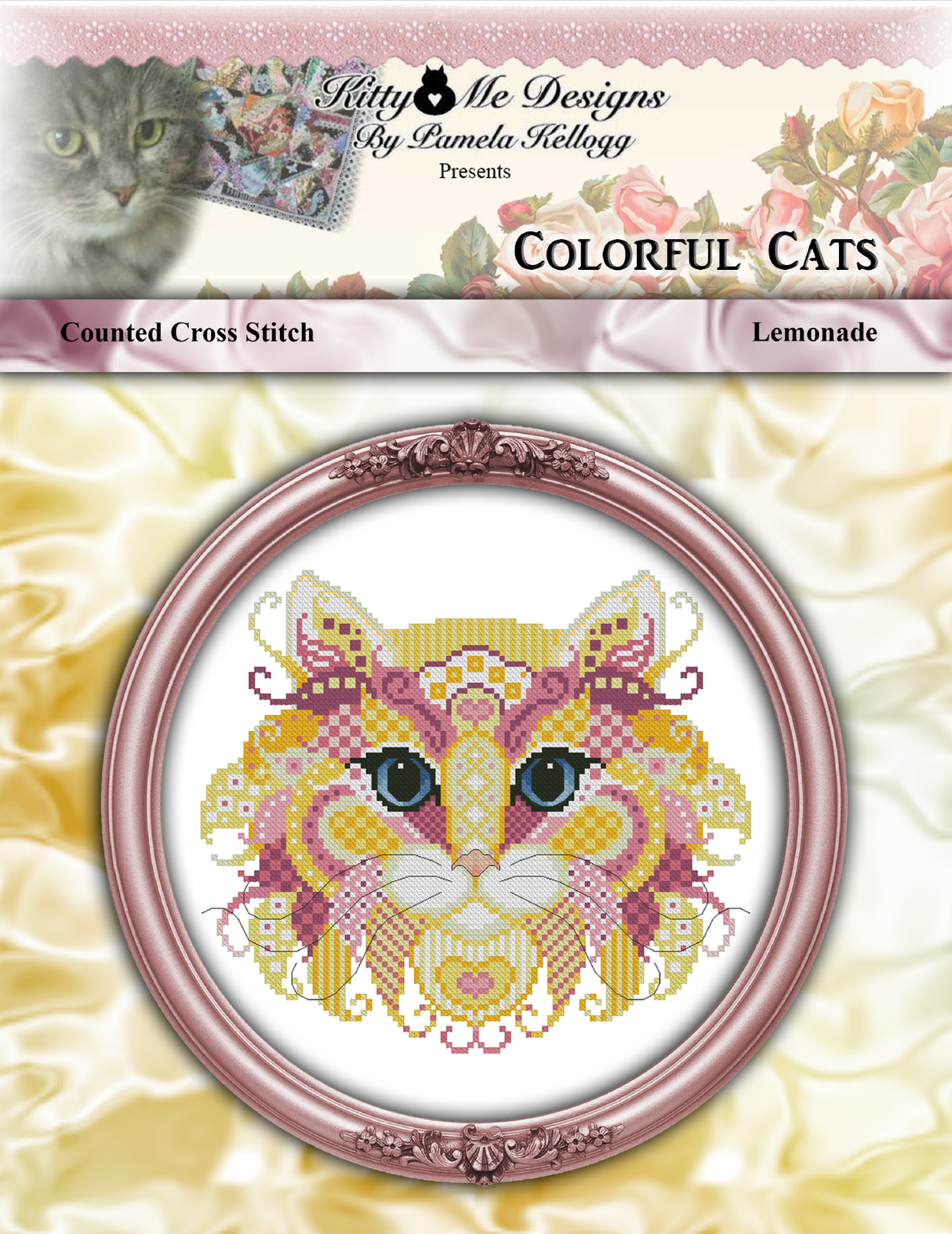Colorful Cats Lemonade Cross Stitch Pattern