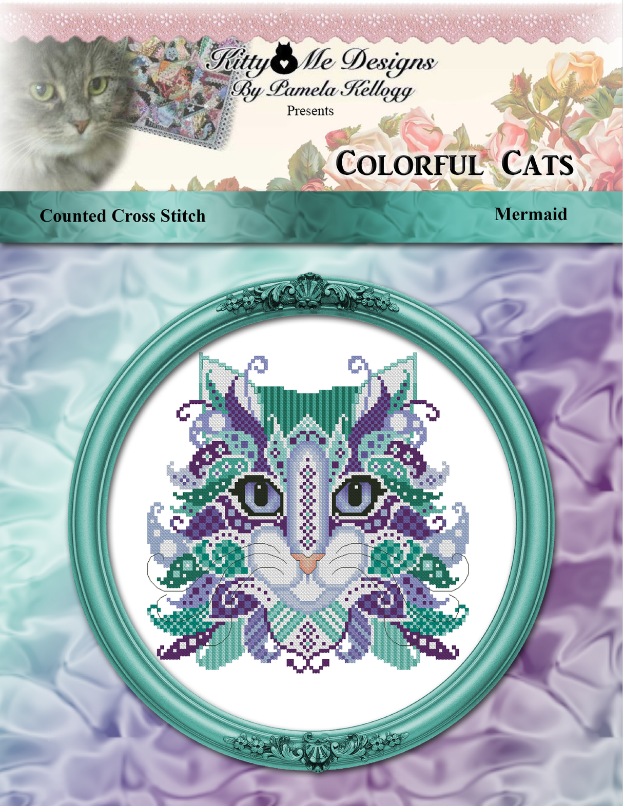 Colorful Cats Mermaid Cross Stitch Pattern