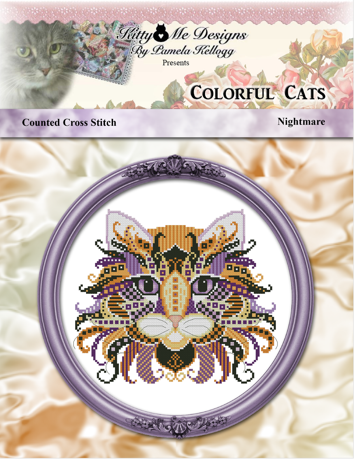 Colorful Cats Nightmare Cross Stitch Pattern
