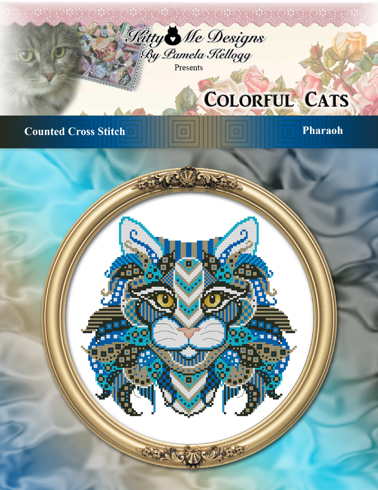 Colorful Cats Pharaoh Cross Stitch Pattern