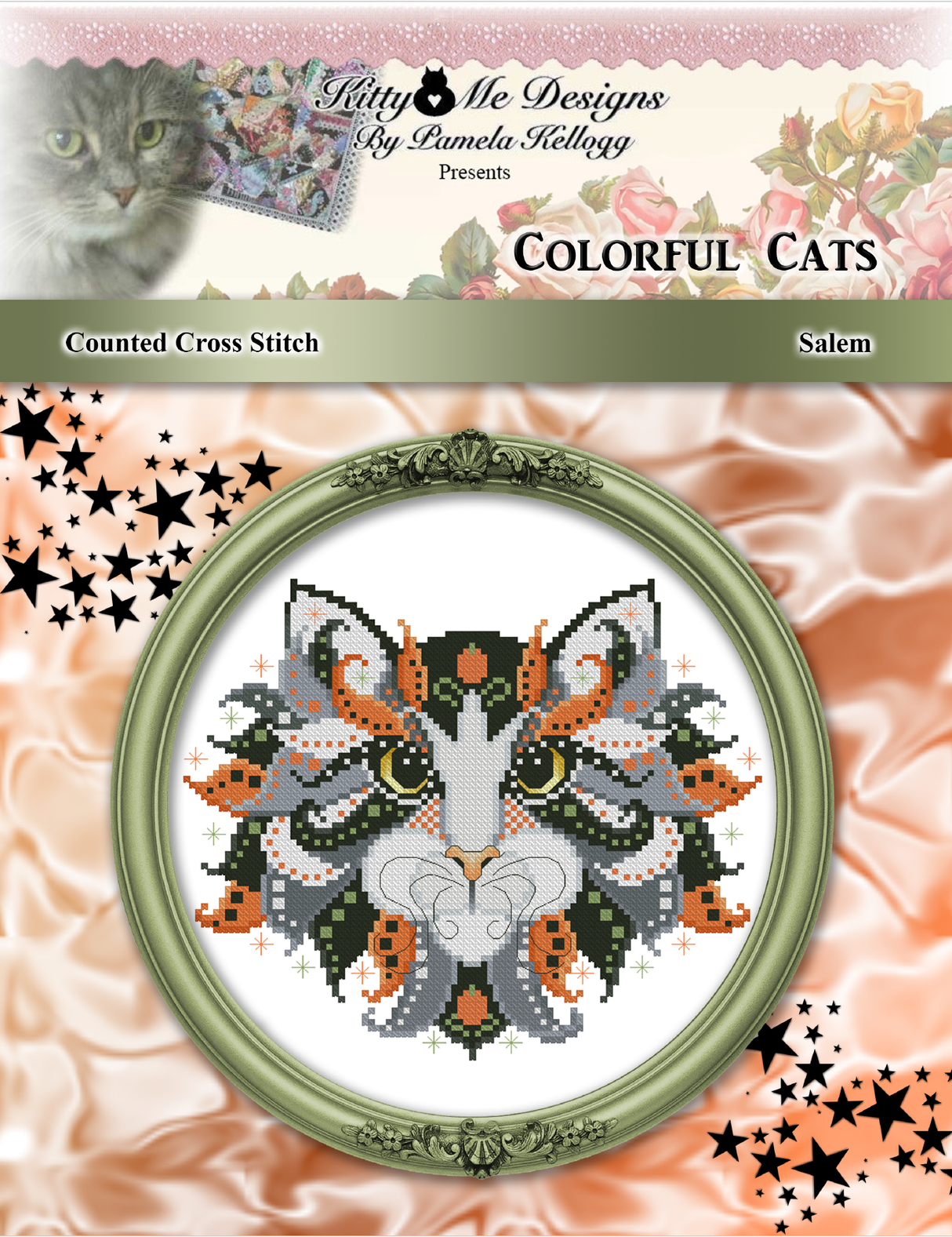 Colorful Cats Salem Cross Stitch Pattern