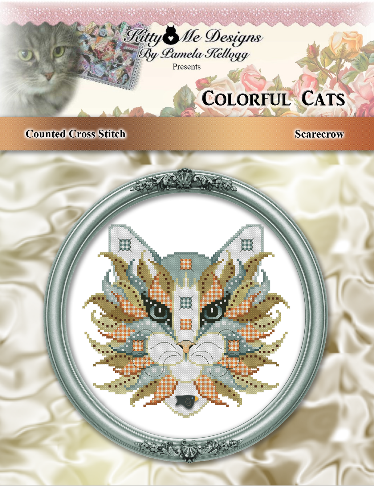 Colorful Cats Scarecrow Cross Stitch Pattern
