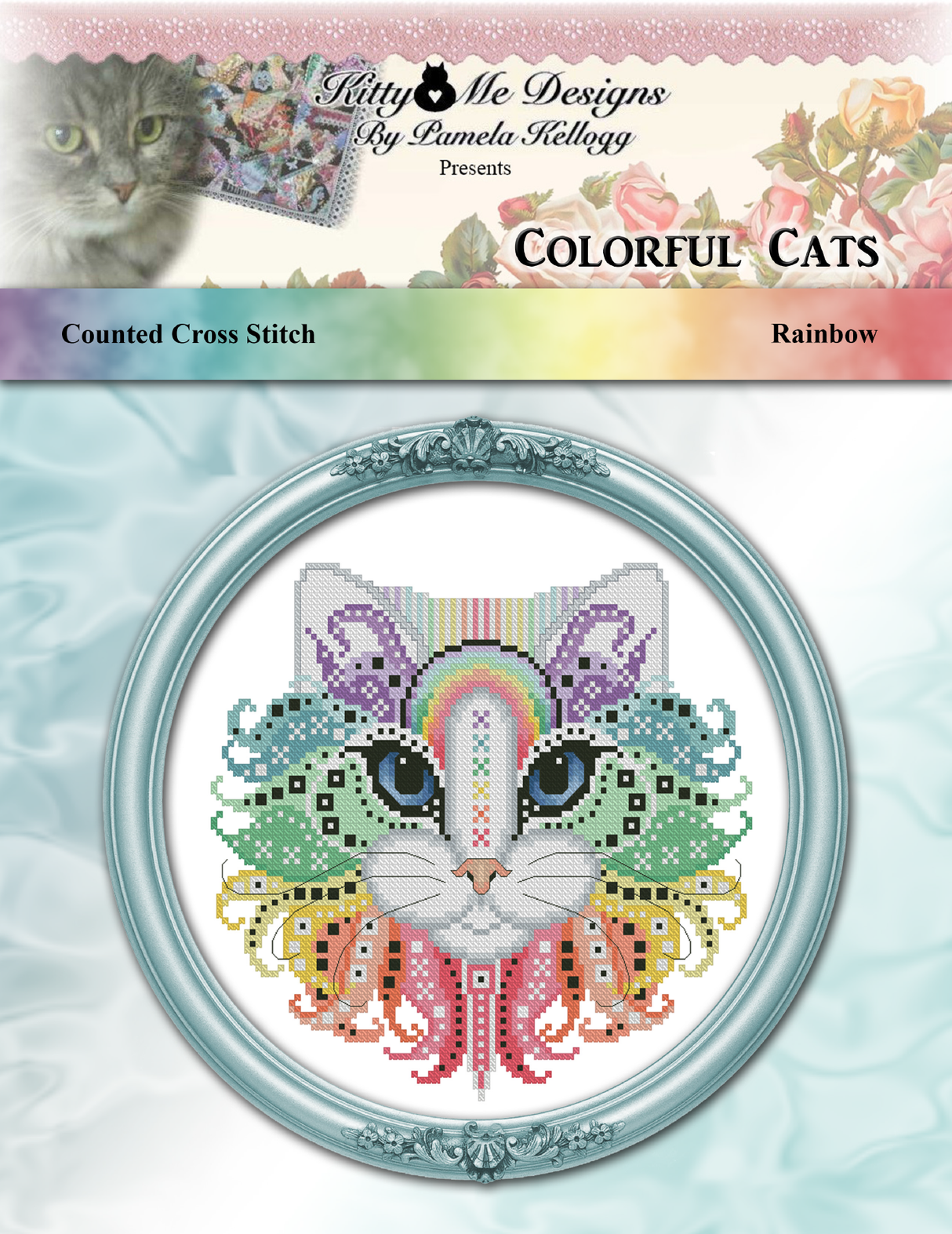 Colorful Cats Rainbow Cross Stitch Pattern