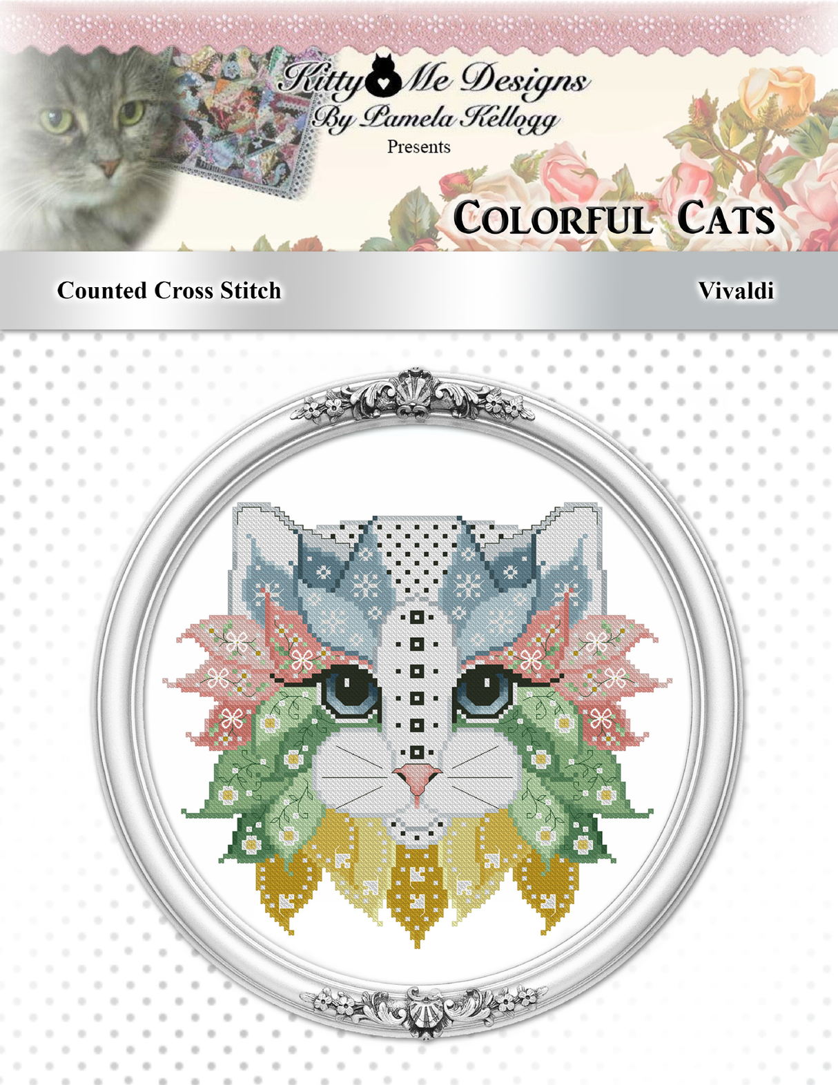 Colorful Cats Vivaldi Cross Stitch Pattern