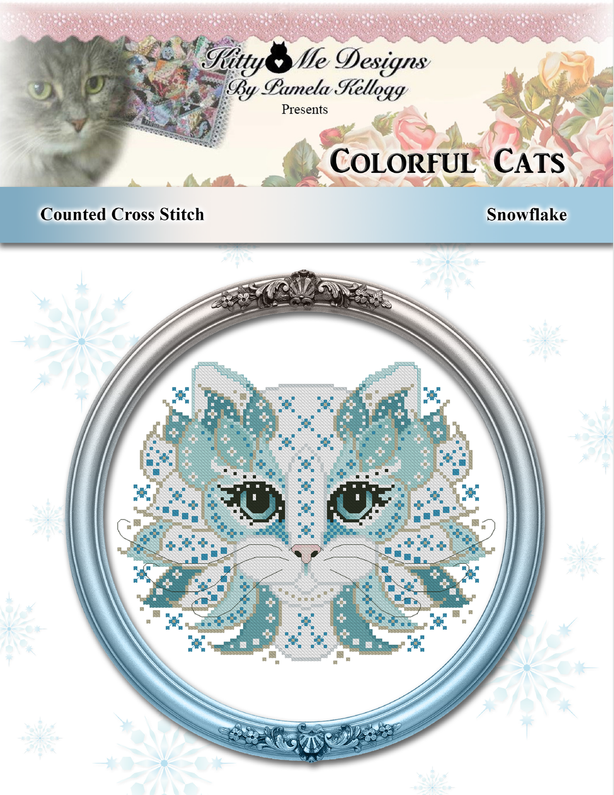 Colorful Cats Snowflake Cross Stitch Pattern