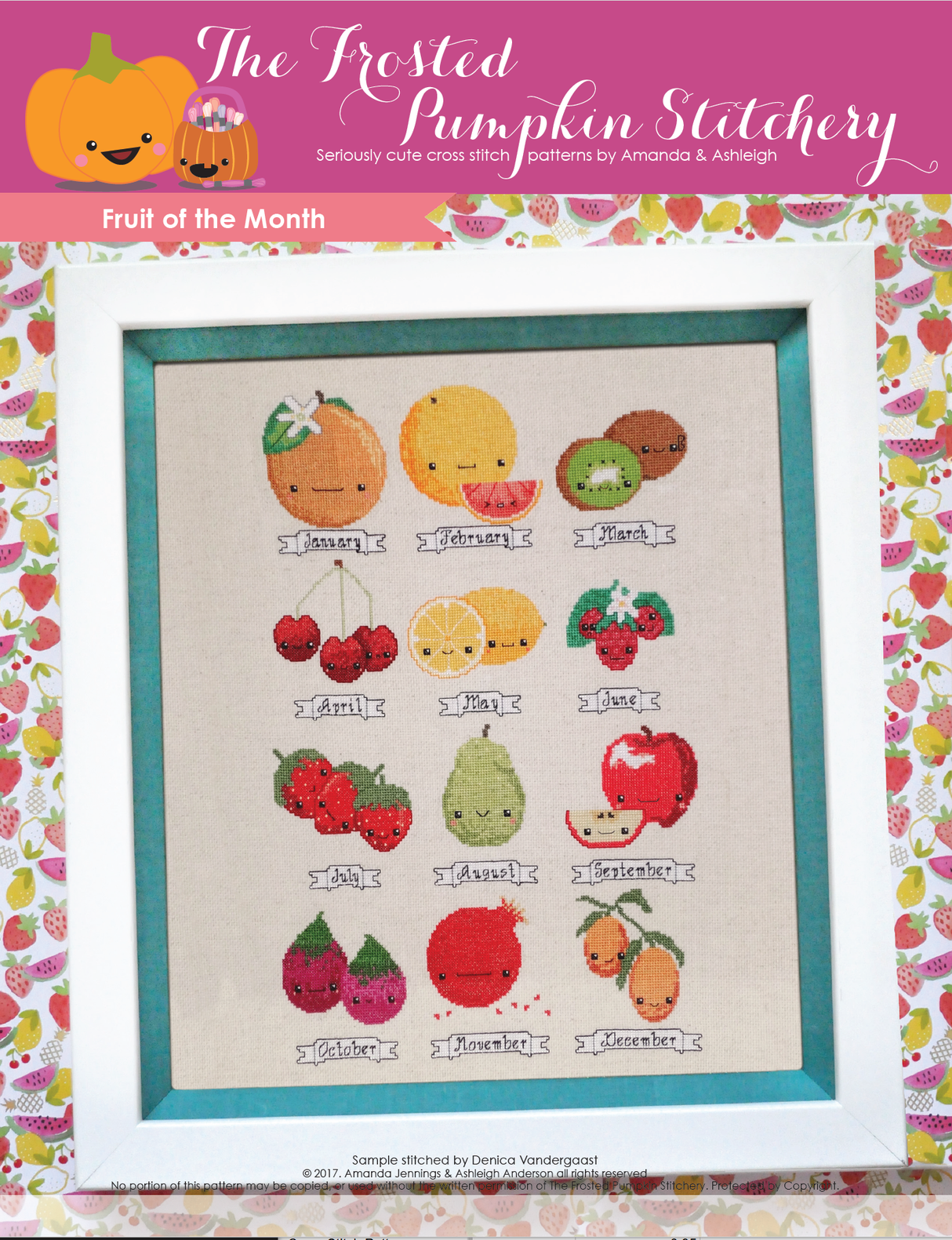 Fruit of the Month Cross Stitch Pattern