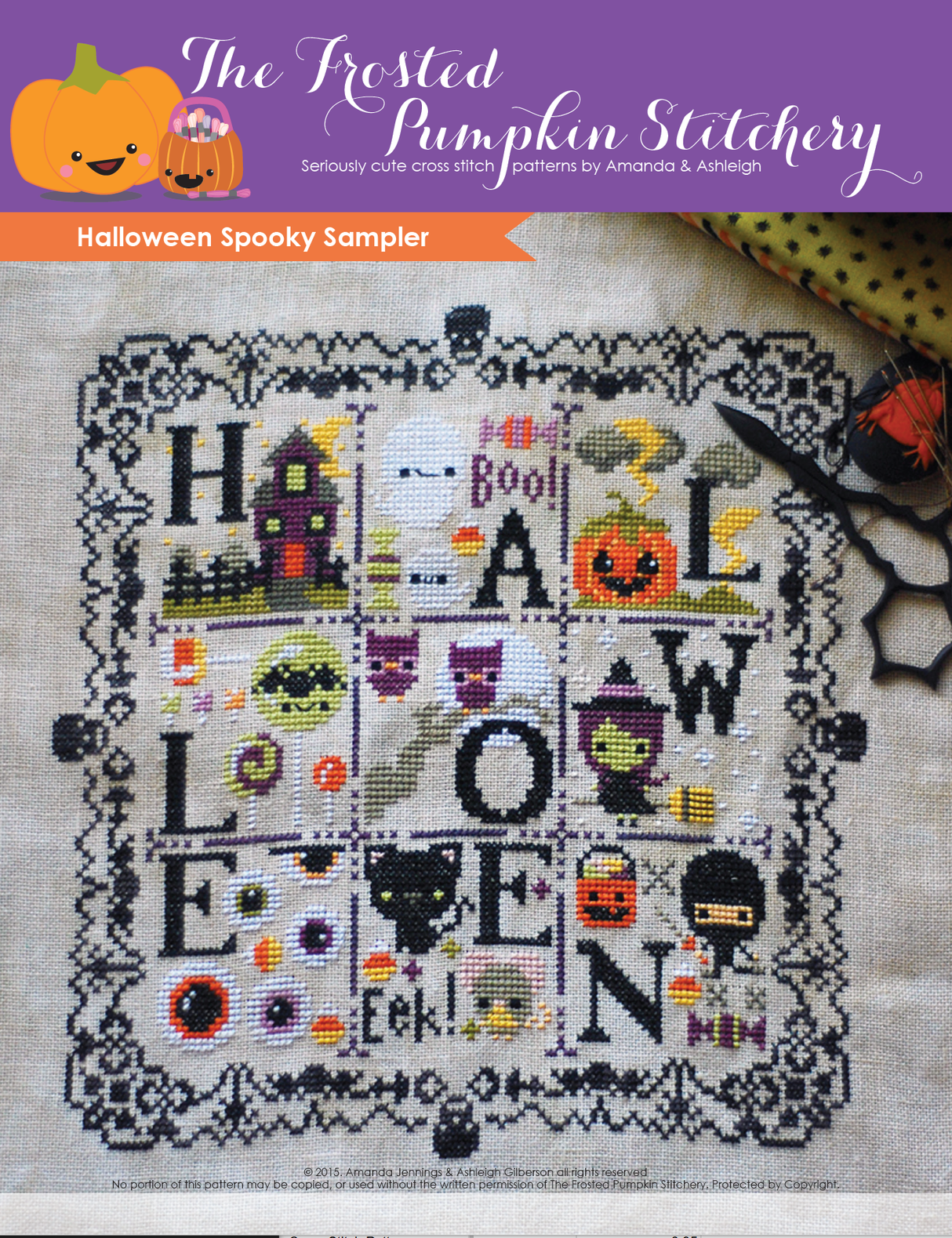 Halloween Spooky Sampler Cross Stitch Pattern