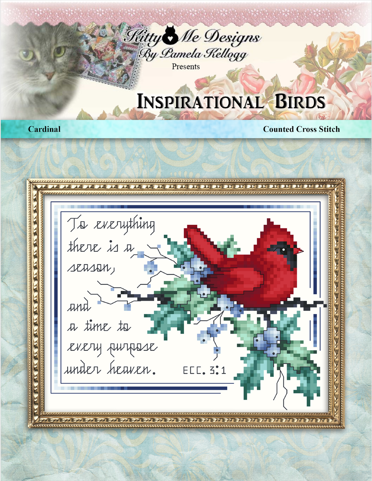 Inspirational Birds Cardinal Cross Stitch Pattern