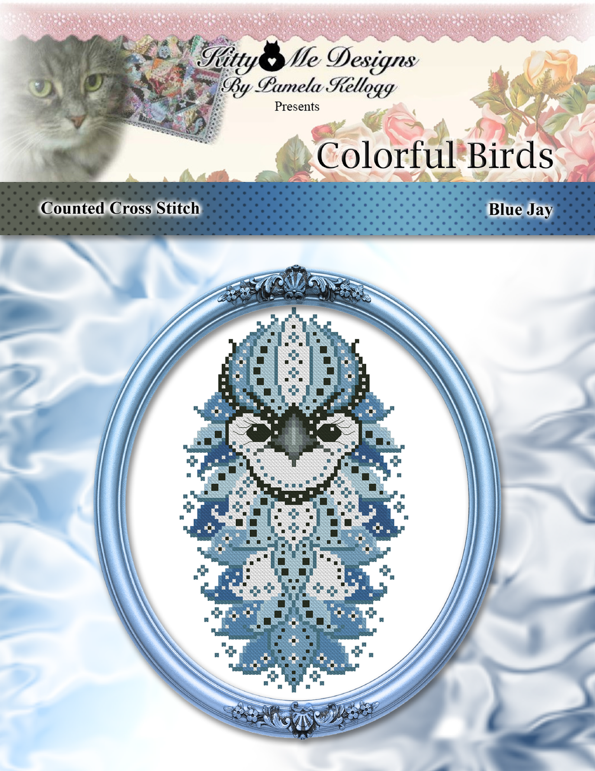 Colorful Birds Blue Jay Cross Stitch Pattern