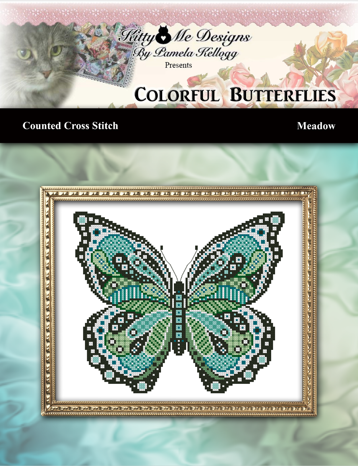 Colorful Butterflies Meadow Cross Stitch Pattern