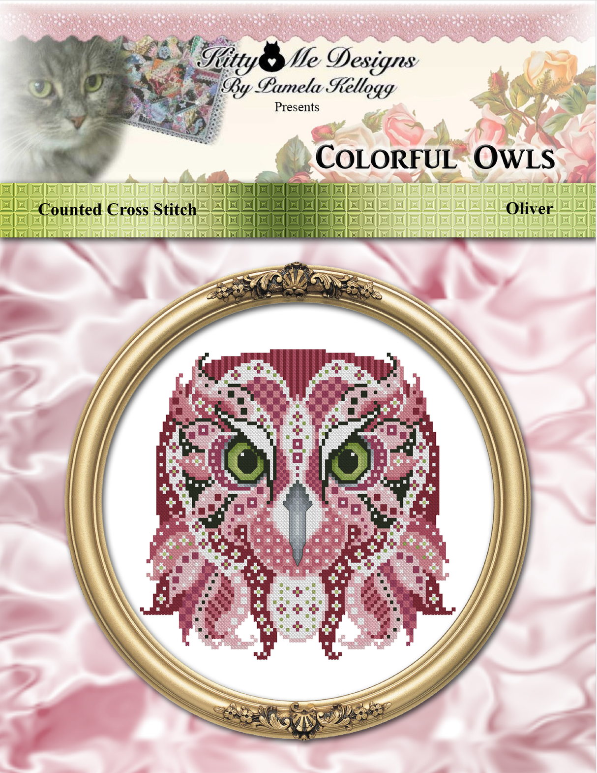 Colorful Owls Oliver Cross Stitch Pattern