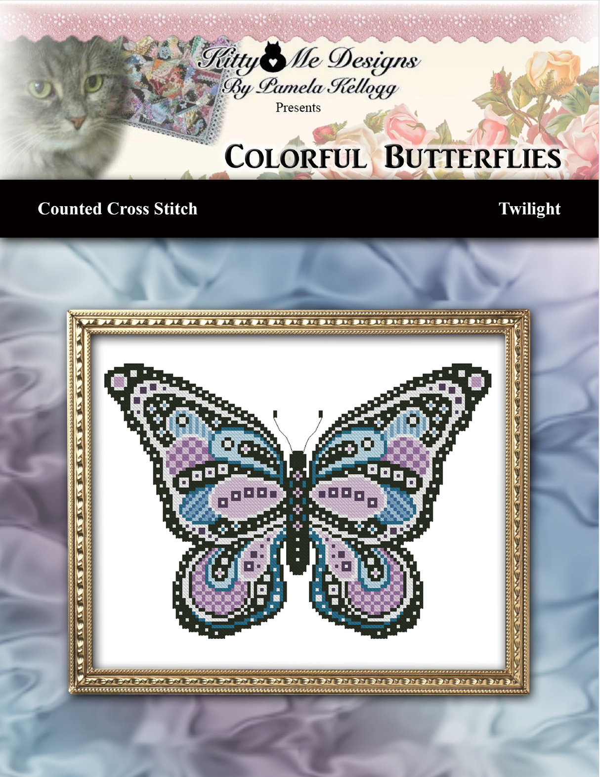 Colorful Butterflies Twilight Cross Stitch Pattern