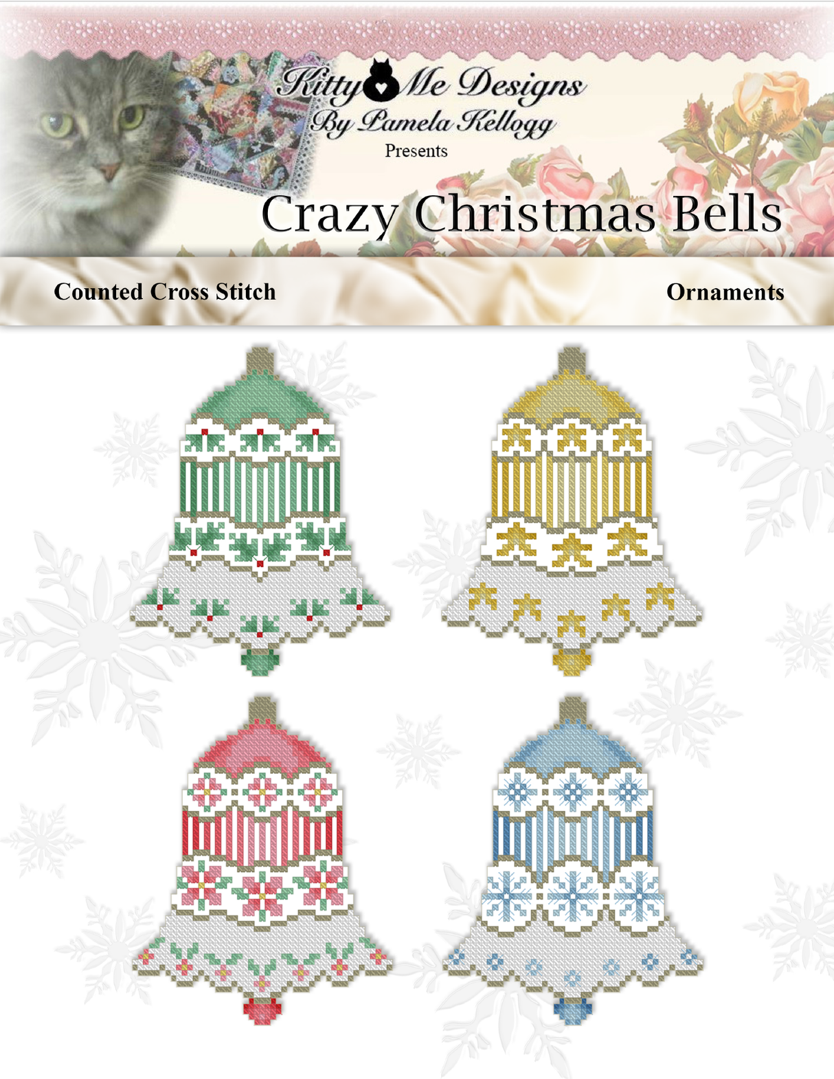 Crazy Christmas Bells Ornaments Cross Stitch Pattern
