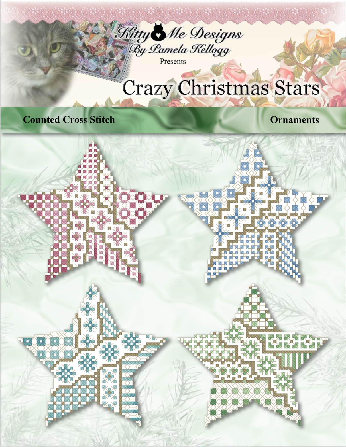 Crazy Christmas Stars Cross Stitch Pattern