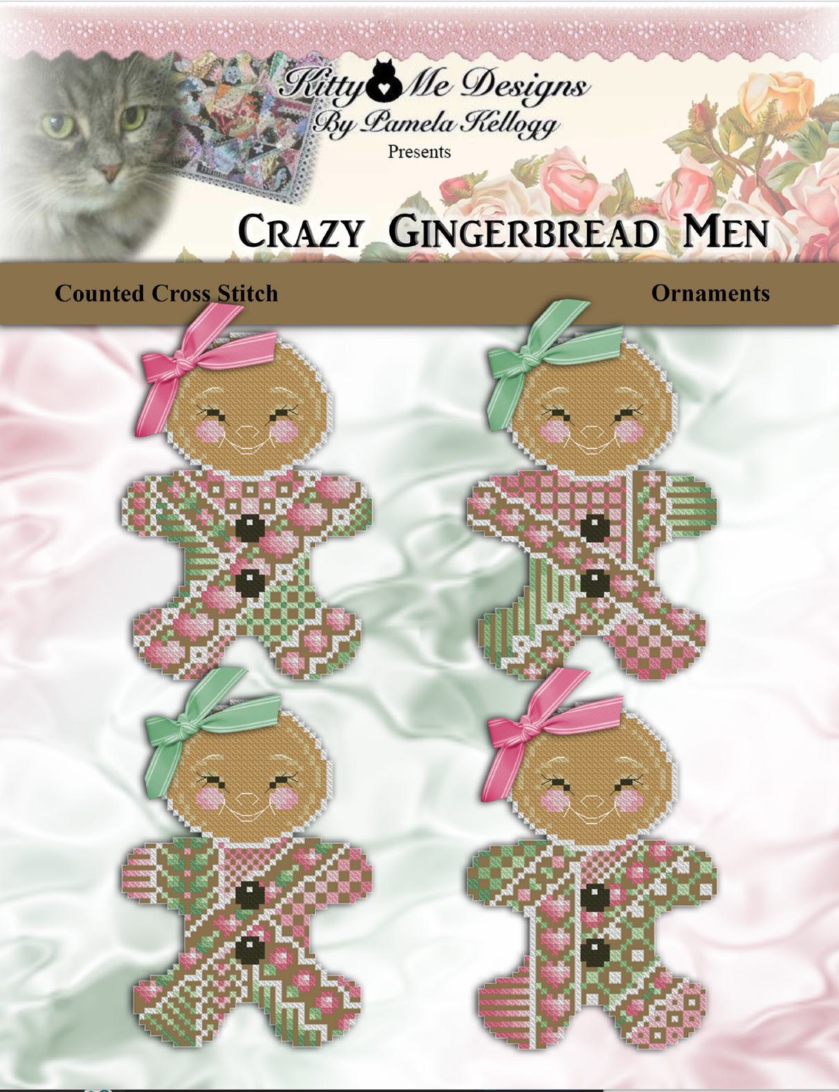 Crazy Gingerbread Men Ornaments Cross Stitch Pattern