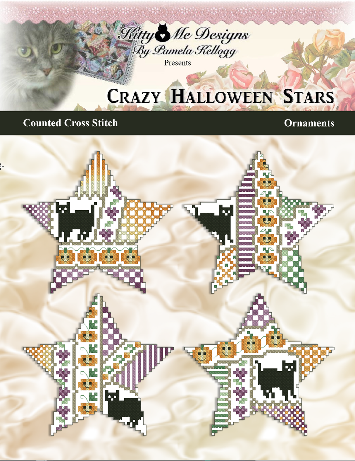 Crazy Halloween Stars Cross Stitch Pattern