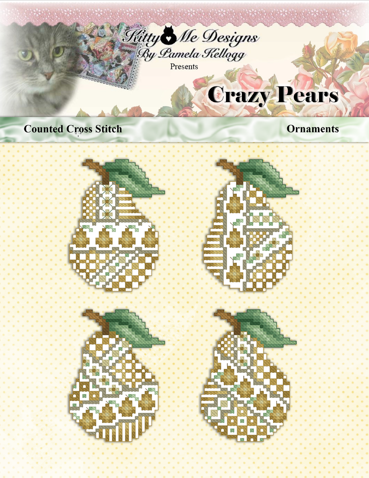 Crazy Pears Cross Stitch Pattern