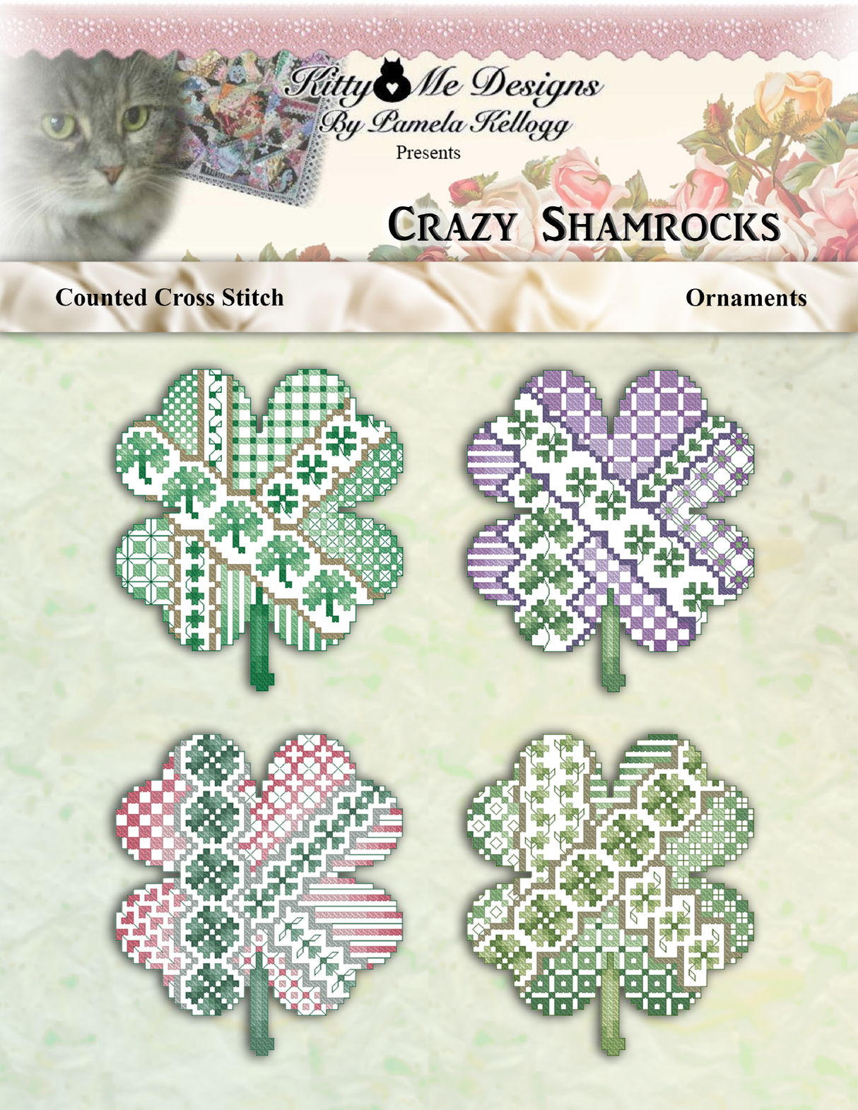 Crazy Shamrocks Cross Stitch Pattern