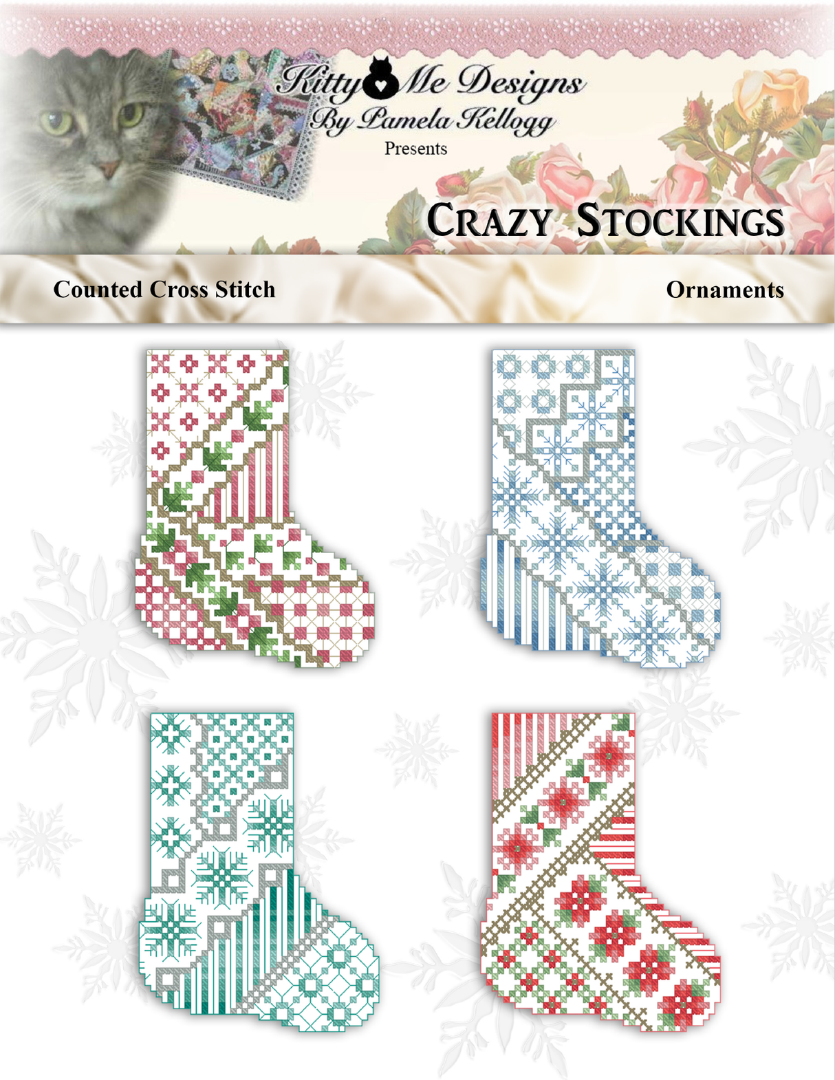 Crazy Stocking Ornaments Cross Stitch Pattern