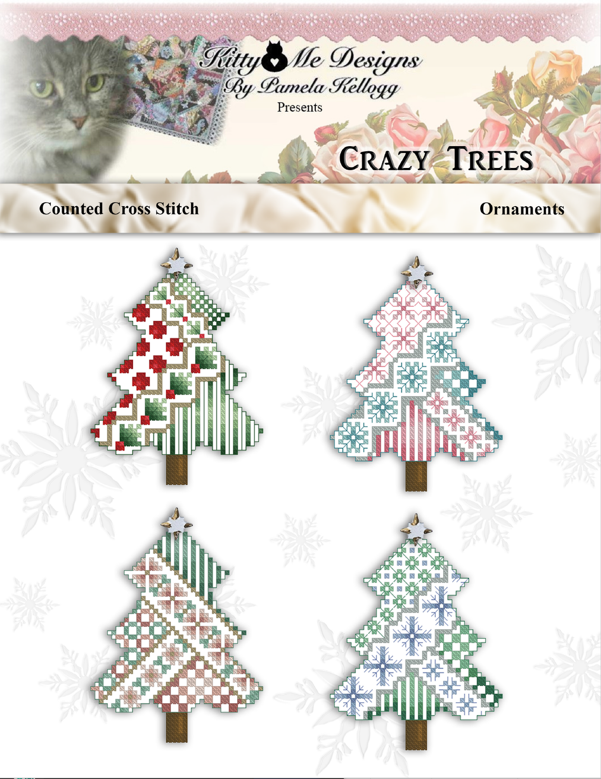 Crazy Tree Ornaments Cross Stitch Pattern