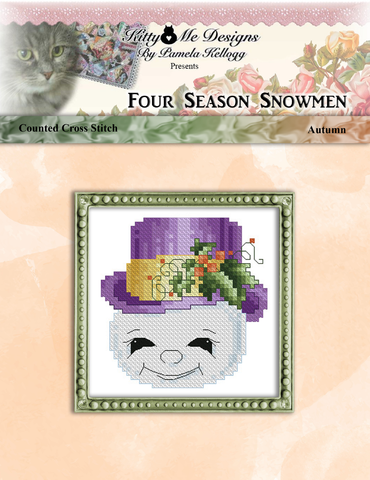 Four Season Snowmen Autumn Cross Stitch Pattern