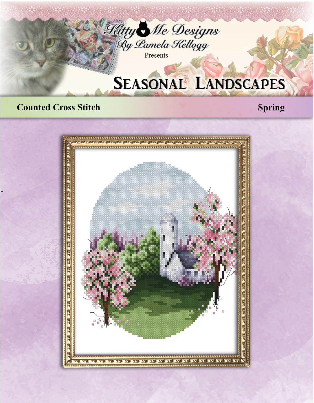 Seasonal Landscape Spring Cross Stitch Pattern