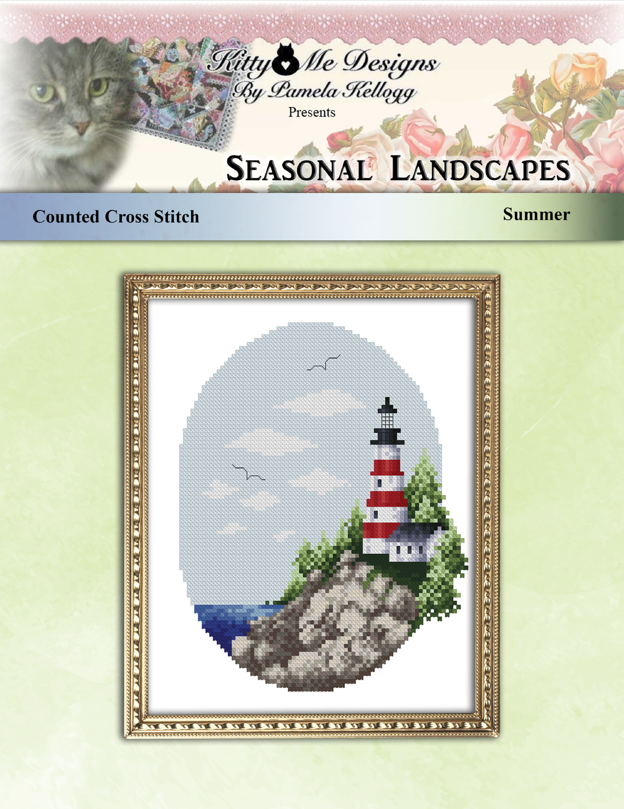 Seasonal Landscape Summer Cross Stitch Pattern