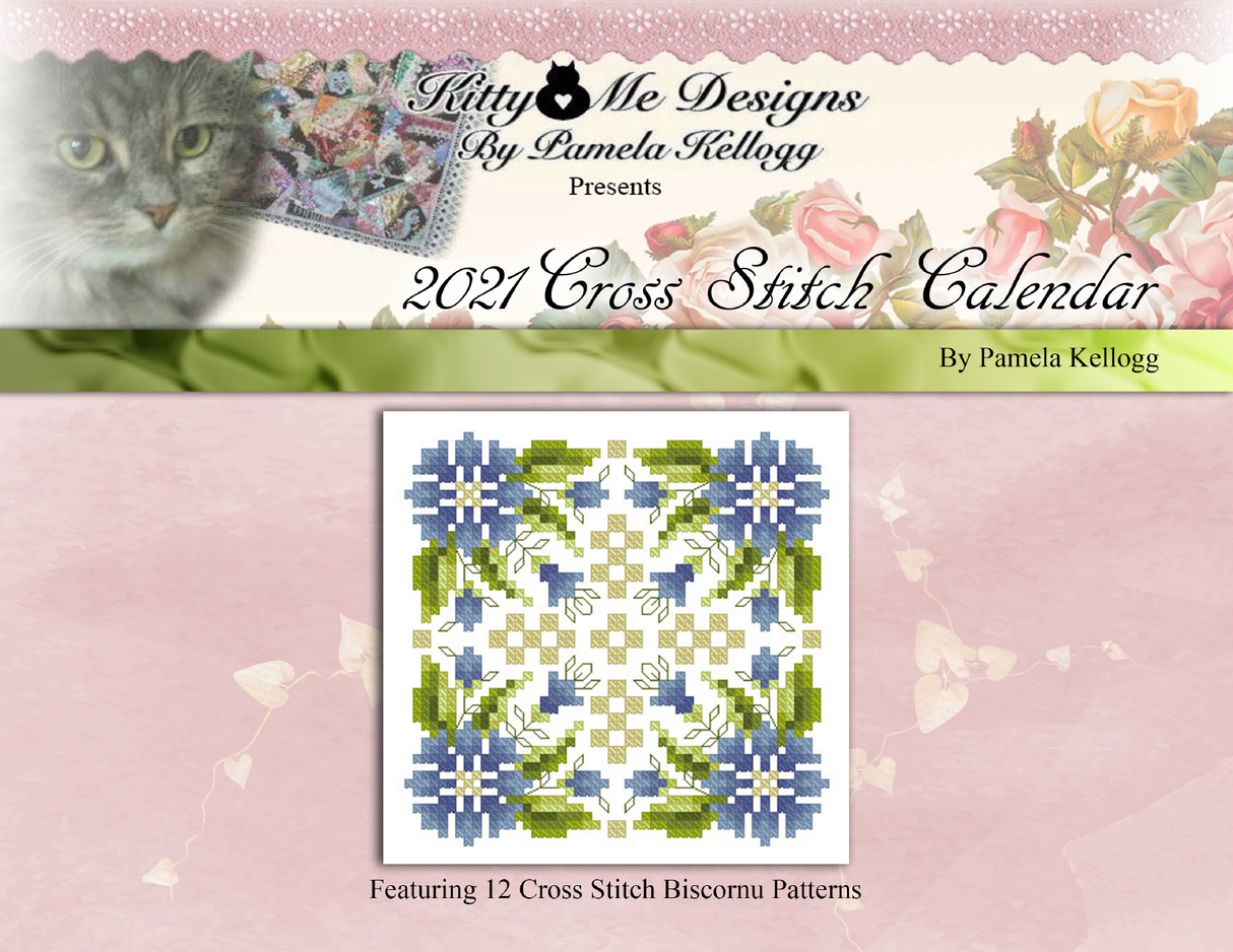 2021 Cross Stitch Biscornu Calendar Cross Stitch Pattern