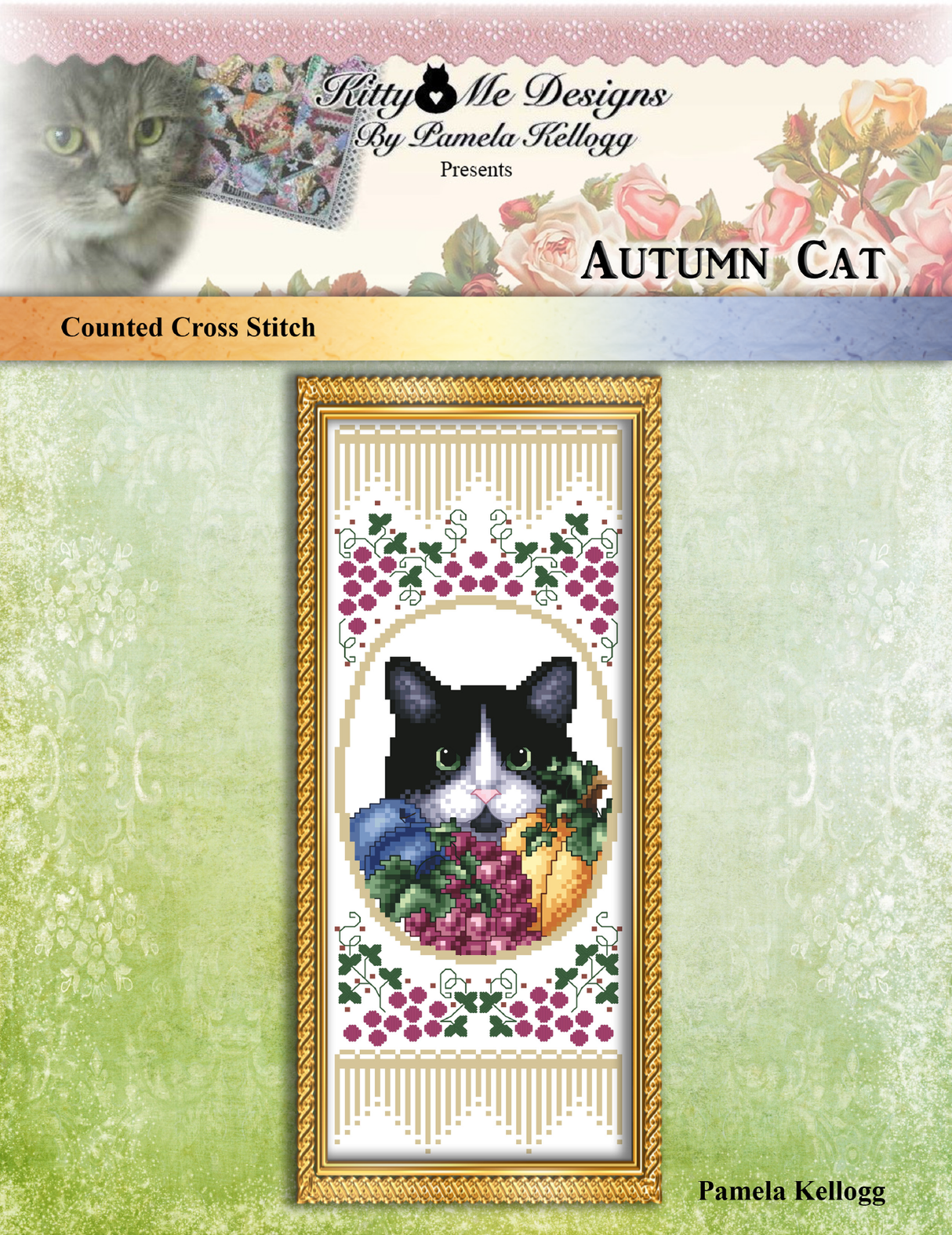 Autumn Cat Cross Stitch Pattern