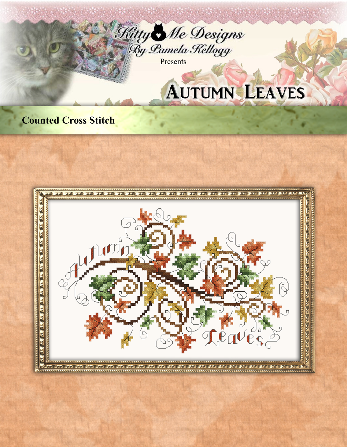 Autumn Leaves Cross Stitch Pattern