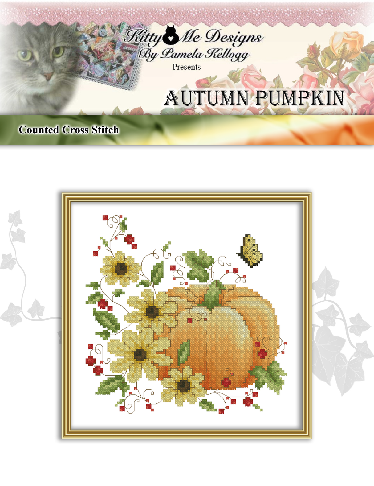 Autumn Pumpkin Cross Stitch Pattern