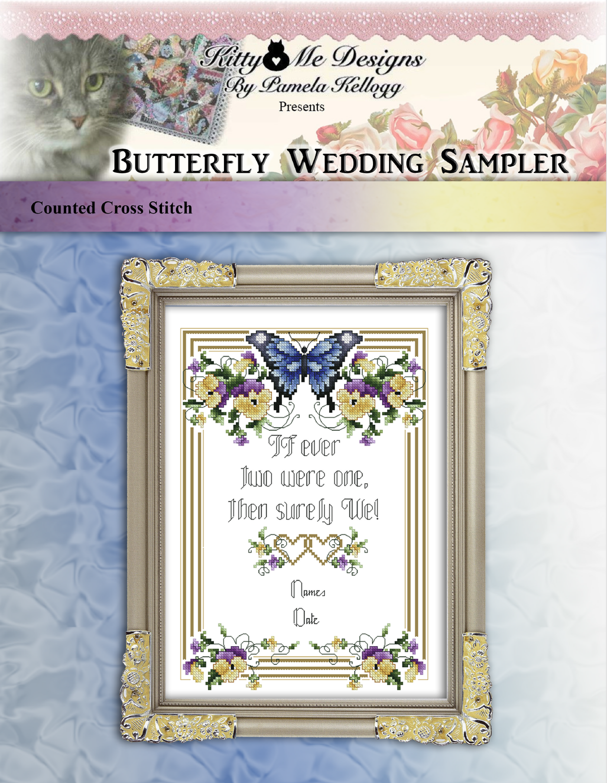 Butterfly Wedding Sampler Cross Stitch Pattern
