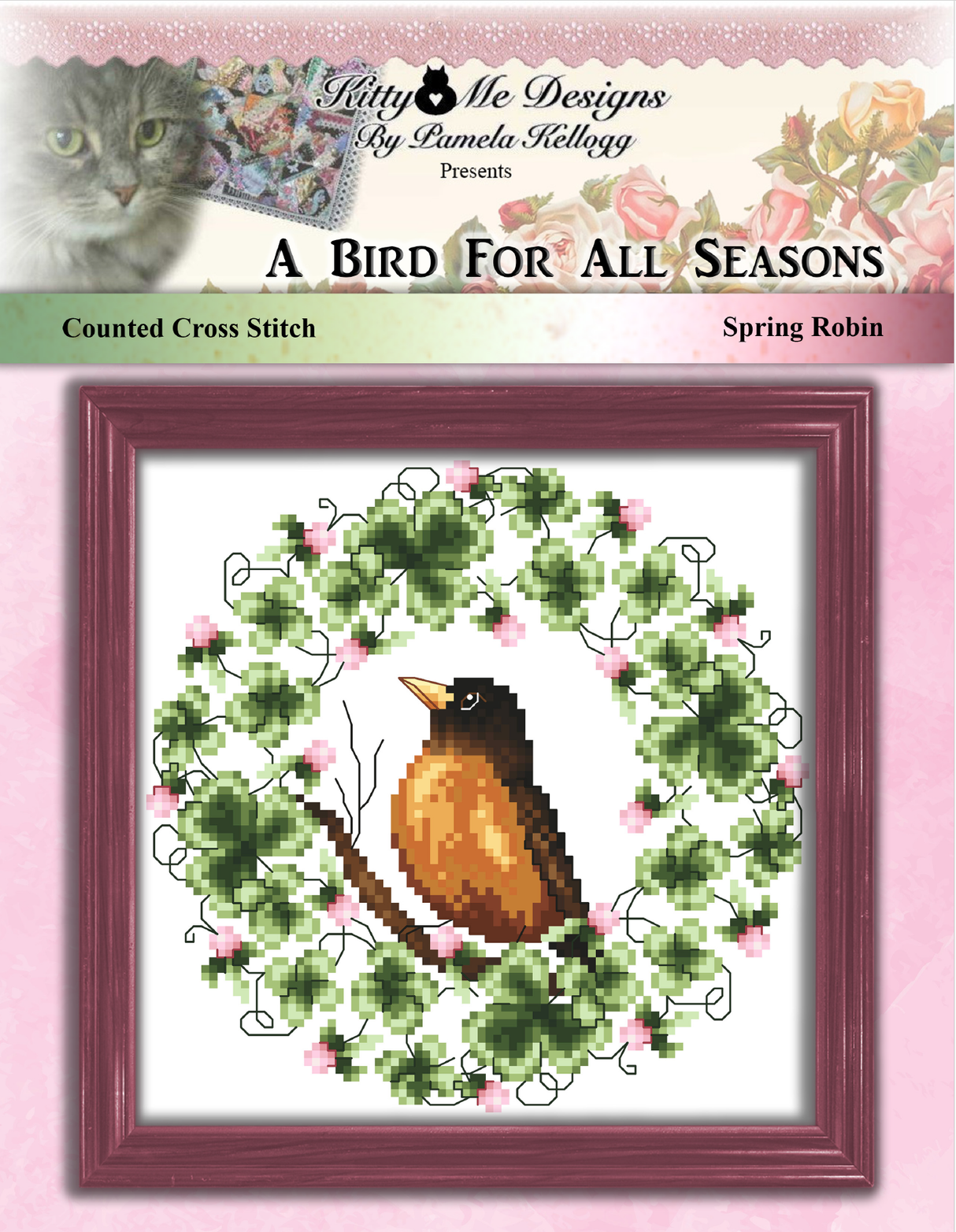 A Bird For All Seasons Spring Robin Cross Stitch Pattern